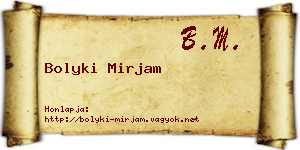 Bolyki Mirjam névjegykártya